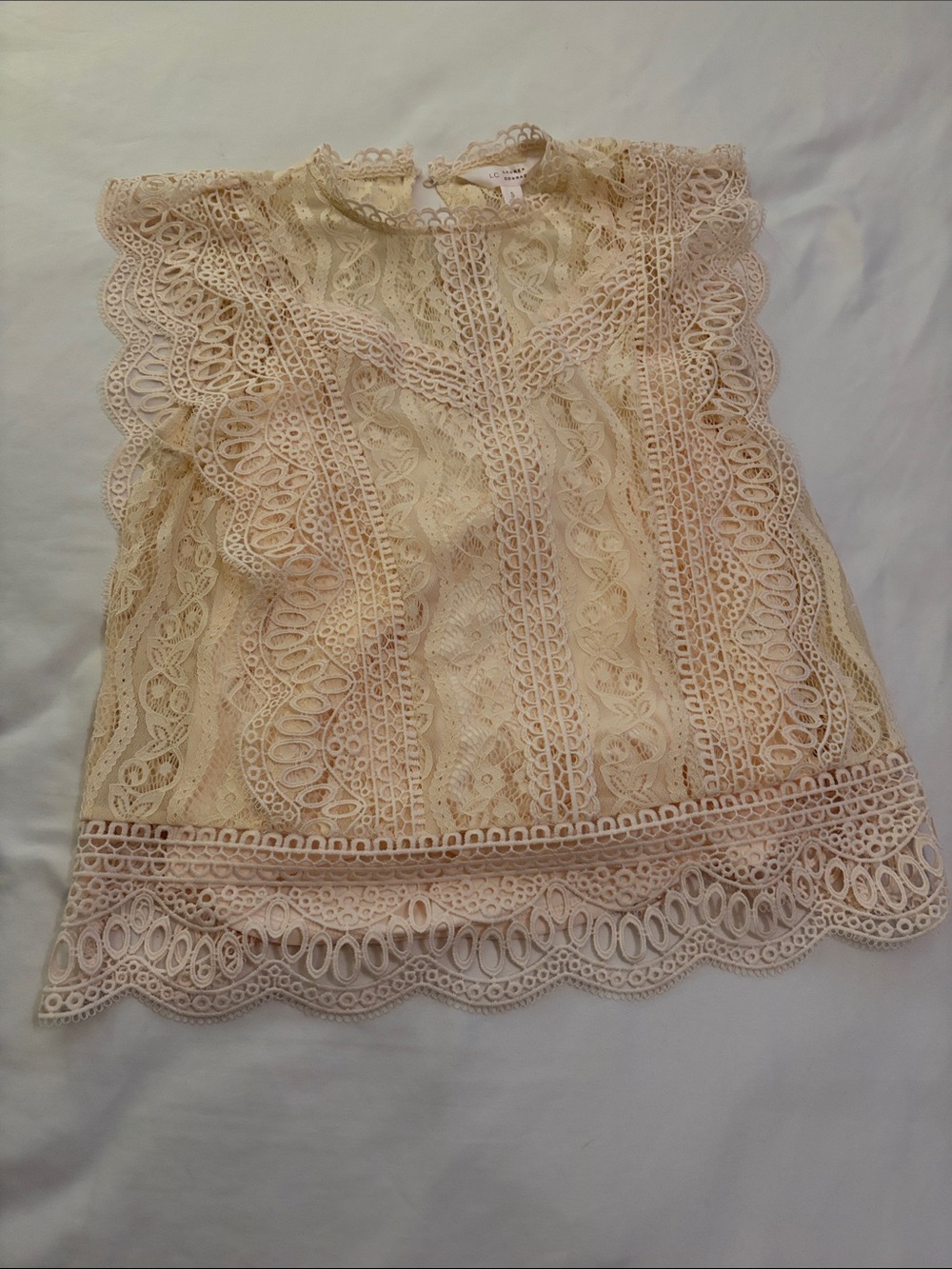 Lace Sleeveless Top - Cream